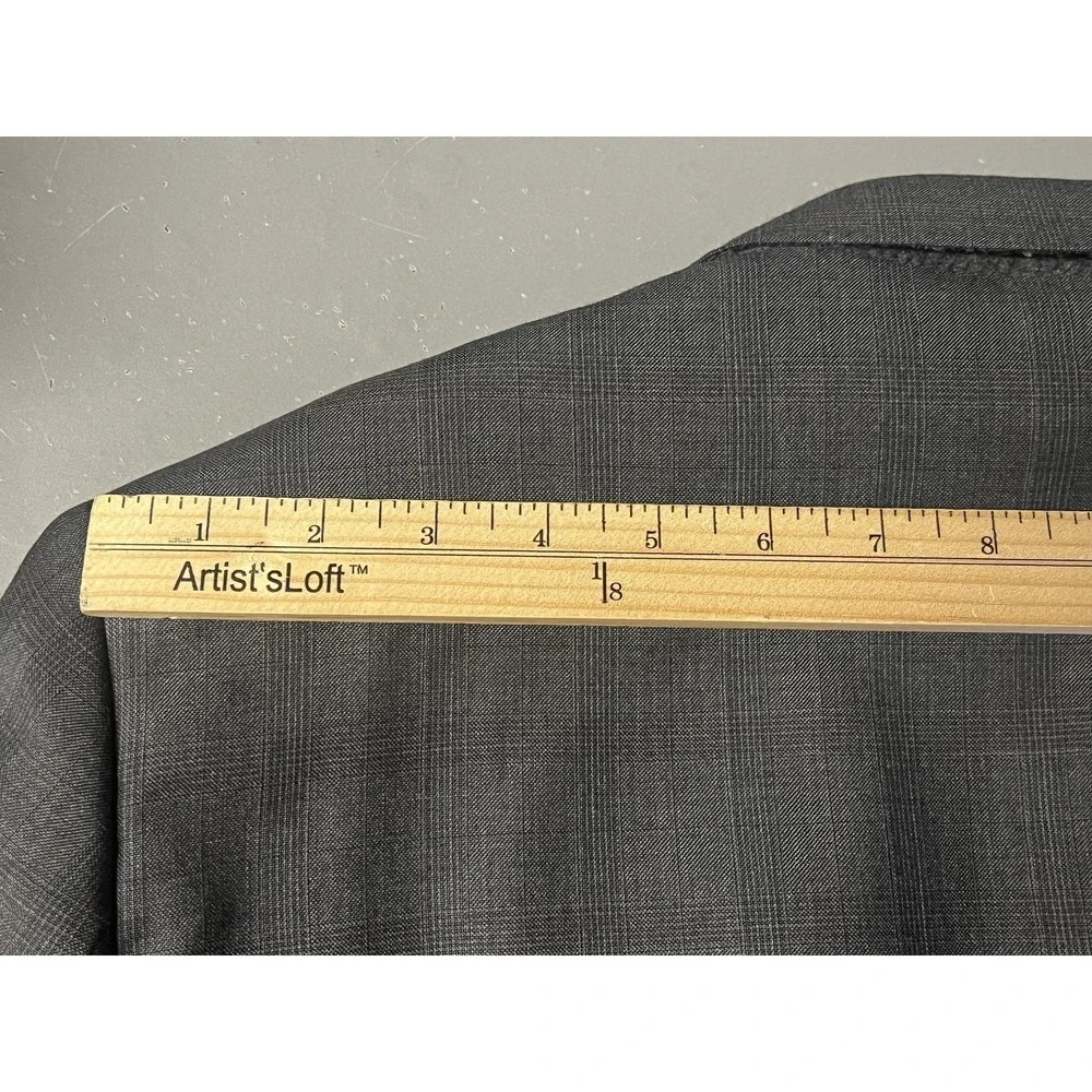 Canaletto Blazer Jacket Mens 46 Gray Wool Check Reda Super 150s Fabric Suit